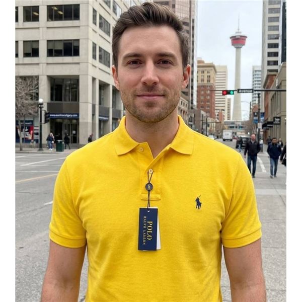 Polo Ralph Lauren Classic Fit Men's Shirt - Yellow, Size Large