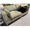 Image 4 : Green Upholstered Sofa With Built-In Storage Compartments