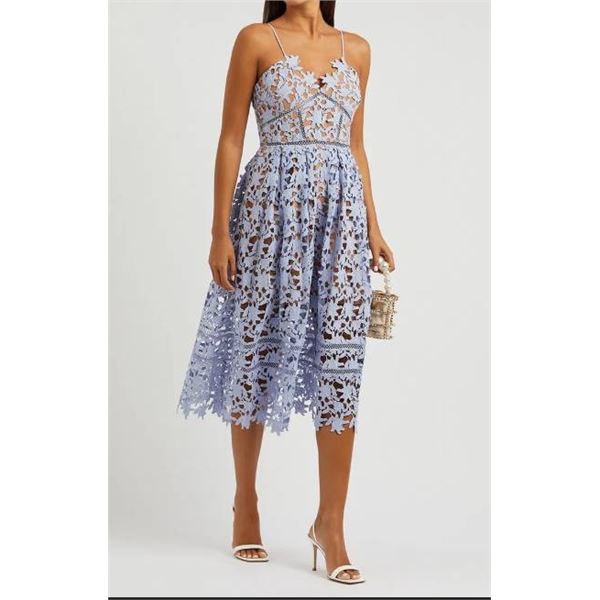 Self-Portrait Women’s Blue Lace Dress, Size US 2, UK 6