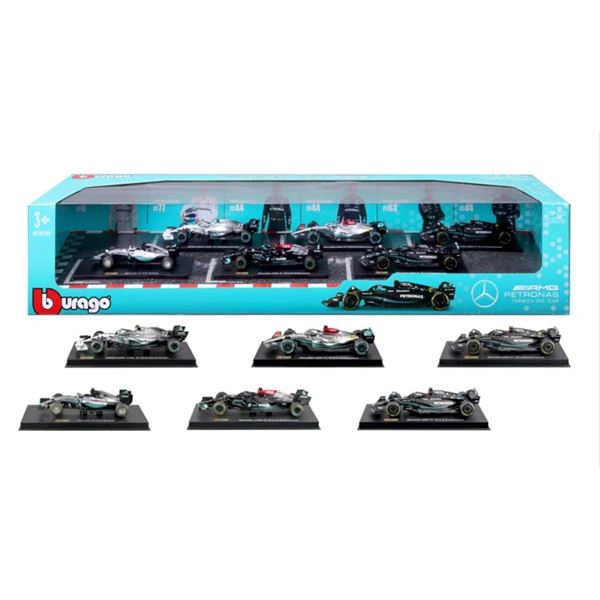 Bburago 1:43 Mercedes Formula Racing Die Cast 6-pack