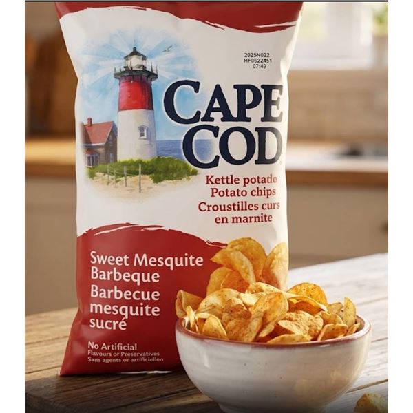 Cape Cod Sweet Mesquite Barbeque Kettle Cooked Potato Chips 12 x 220g Pack