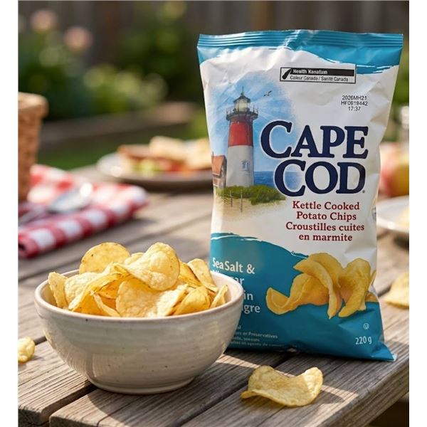 Cape Cod Sea Salt and Vinegar Kettle Cooked Potato Chips, 220 g, 9 Count