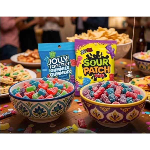 Jolly Rancher Gummies 10 x 182g and Sour Patch Kids Berries 10 x 150g