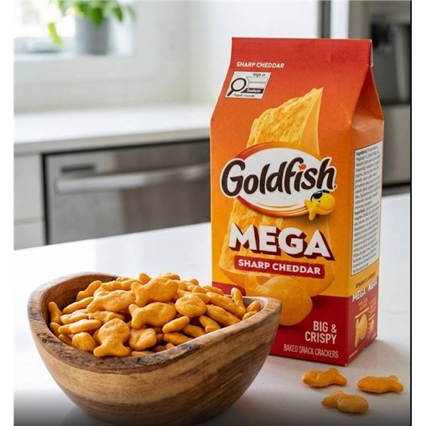 Goldfish Mega Bites Sharp Cheddar 167g Packets – Case of 11