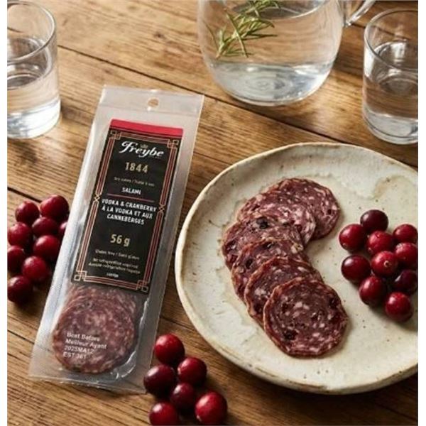 Freybe 1844 Vodka & Cranberry Salami, 24x56g Packs