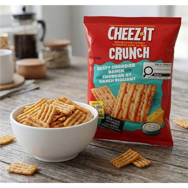Lot of 6- Cheez It Crunch Zesty Cheddar And Ranch Pickle – 92g