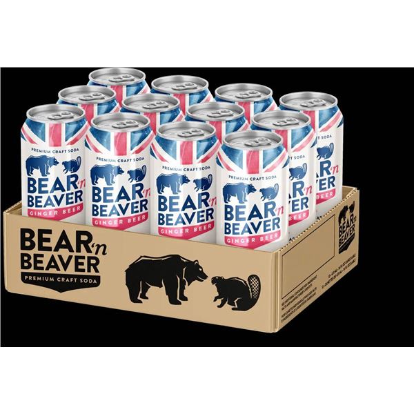 Bear ‘n Beaver Premium Craft Soda Ginger Beer, 12 x 473mL