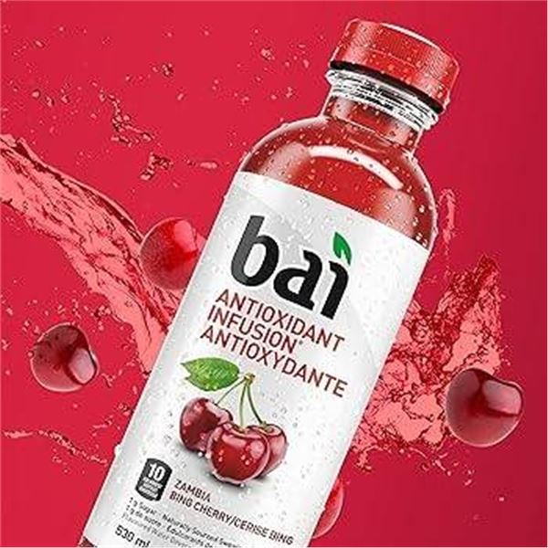 Bai 12-Pack of 530mL Bottles, Brasilia Blueberry Flavor