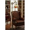 Image 1 : Stained Glass Floor Lamp With Metal Base and 100W Max Capacity