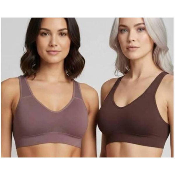 Puma 2-Pack Women's Seamless Sports Bra, Size Large