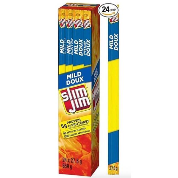 Slim Jim Mild Sausage Snack, 659 g, 24 Sticks (27.5 g Each)
