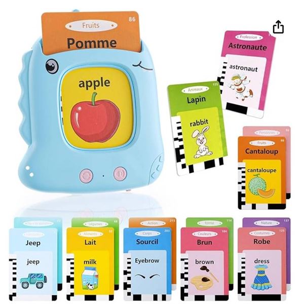 Talking Flash Cards Learning Device with 224 Words for Ages 3-6