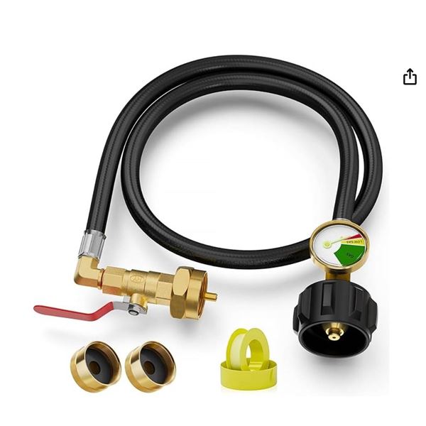 NUPICK Propane Refill Adapter for 1 Lb.Tanks，3FT Propane Refill Adapter Extension Hose wit