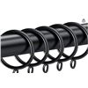 Image 1 : 30 PCS Curtain Rings, 1.5 Inch Curtain Rings Metal Drapery Ring for Curtain Rods Black
