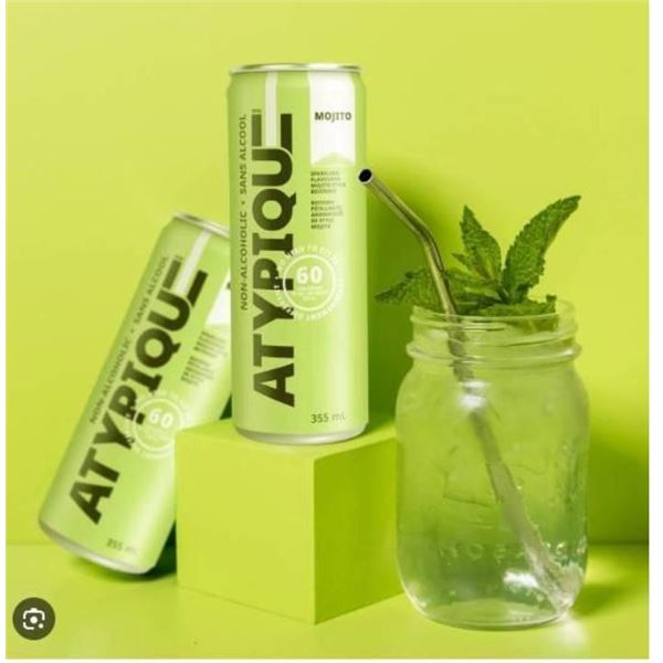 Atypique Non-Alcoholic Mojito Beverage, 12 x 355 mL Cans