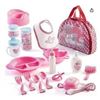 Image 1 : Prextex Baby Doll Accessories in Carrying Bag, 18pcs