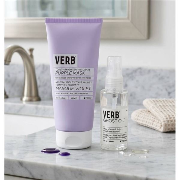 Verb Purple Mask and Ghost Oil Haircare Products