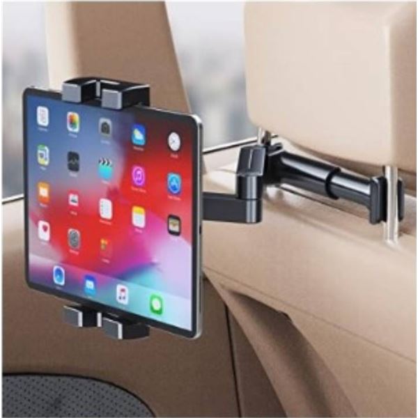 Adjustable Car Headrest Mount for 4-12.9 inch Tablets and Phones