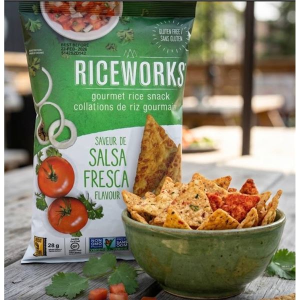 Riceworks Salsa Fresca Flavored Gourmet Rice Snacks 155g, Lot of 14