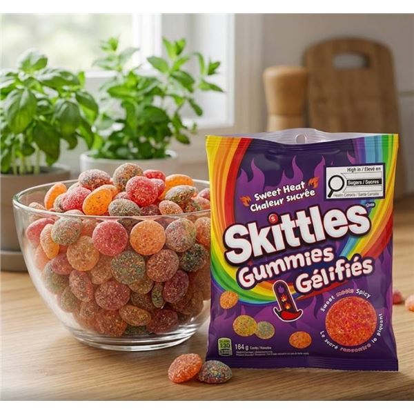 Skittles Gummies Sweet Heat Flavor - 12 Bags of 154g Each