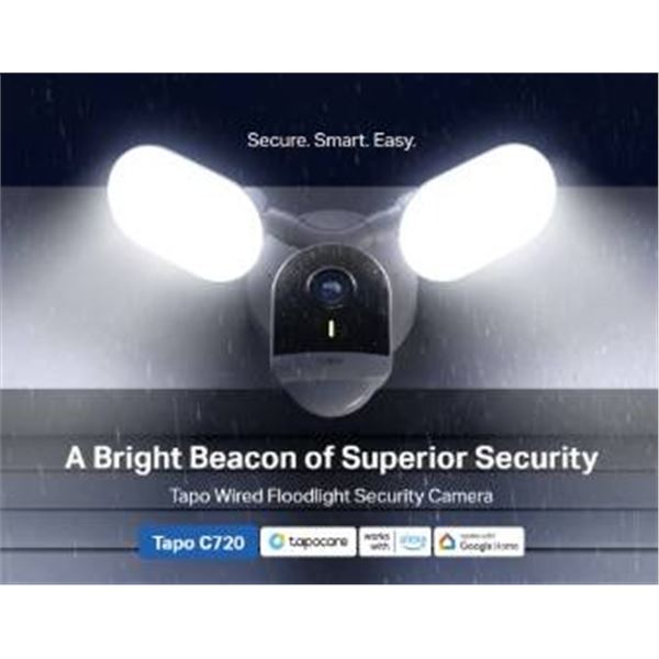 Tapo C720 Smart Floodlight Camera With 2K QHD and Ultra-Bright Dimmable Floodlight