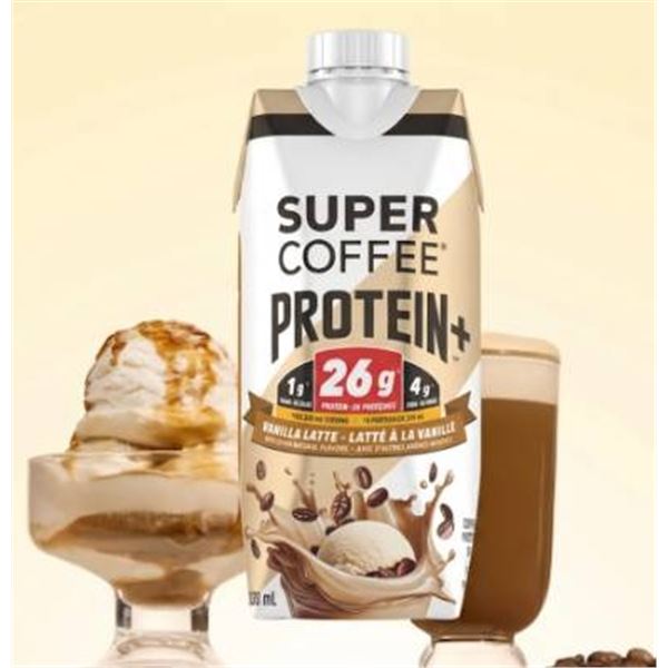Super Coffee Protein+ Vanilla Latte Coffee Protein Shake 18 Pack