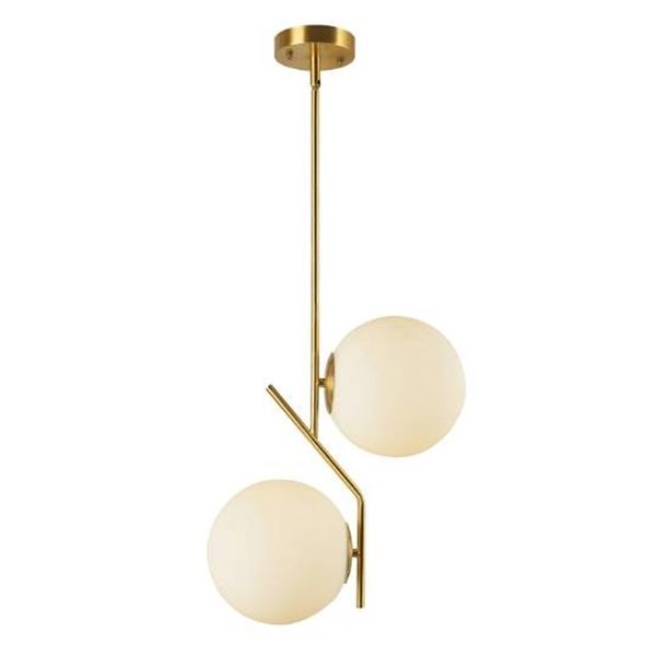 Cevada 2-Lights Globe Pendant Lighting Fixture (Brass)