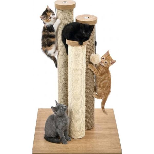 Amazon Basics Cat Scratching Post - Triple Scratching Post, Beige