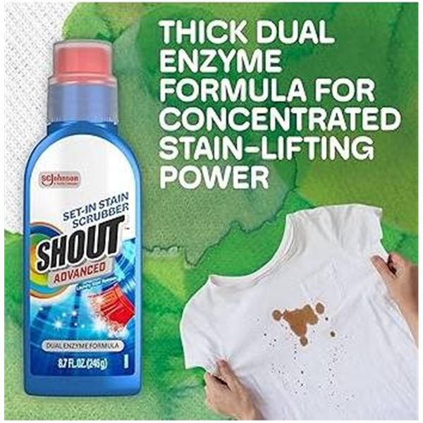 Shout Advanced Stain Remover Set, 3 Bottles, 738 mL Total