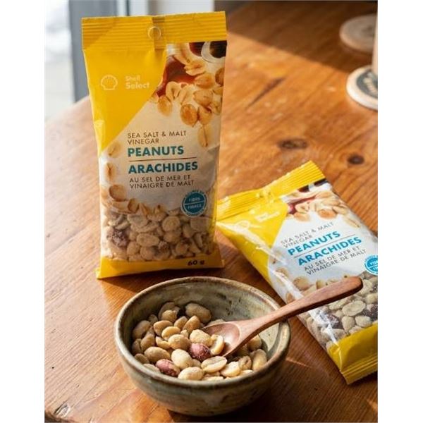 Shell Select Sea Salt & Malt Vinegar Peanuts, 60 g Pack