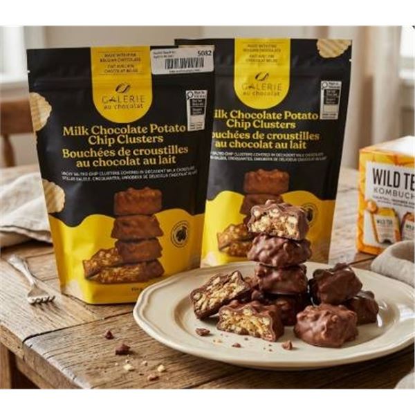 Lot of 2 - Galerie au Chocolat Milk Chocolate Potato Chip Clusters 454g