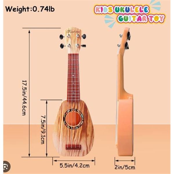 Lot of 2 - Yolo Ukulele Set with Wooden Construction and Nylon Strings