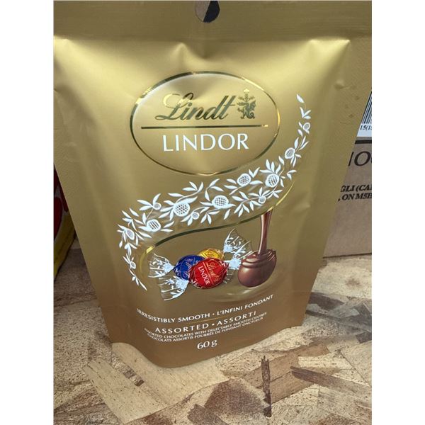 Lindt Lindor Assorted Chocolate Pouches, 60g, Lot of 18 Units