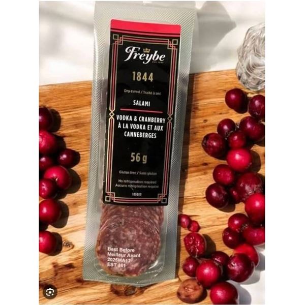 Freybe 1844 Vodka & Cranberry Salami - 12 Units, 56g Each