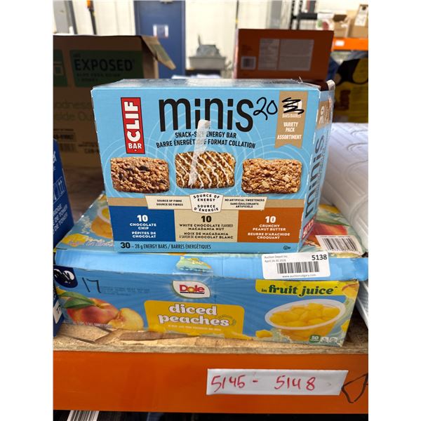 Clif Bar Minis Energy Snack Pack and Dole Diced Peaches