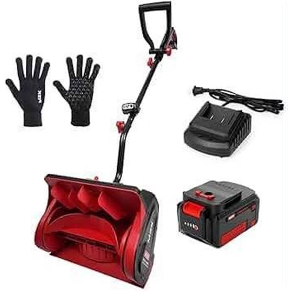MZK Cordless Snow Shovel with 4.0 Ah Battery and 1.5A Fast Charger