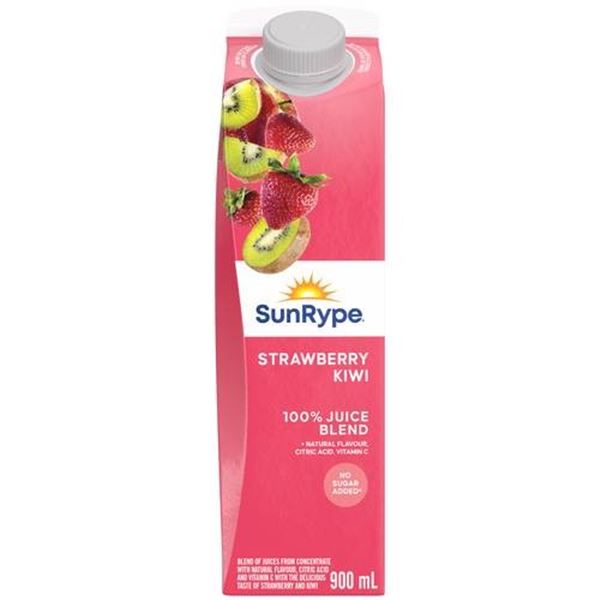 SunRype Strawberry Kiwi 100 Percent Juice Blend, 12 x 900 mL