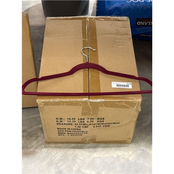100 Burgundy Velvet Hangers - Made in China