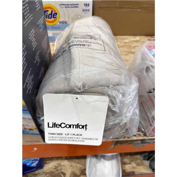 Life Comfort Twin Size 4-Piece Fleece Sheet Set - 100 Percent Polyester
