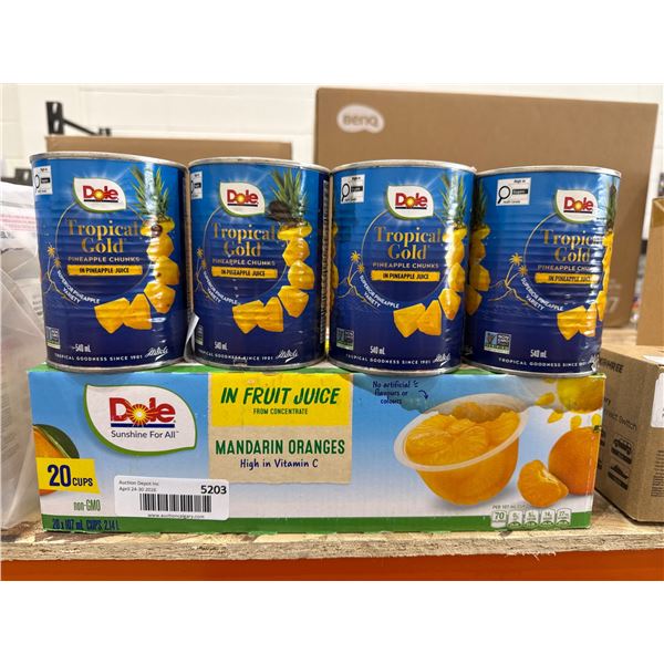 Dole Tropical Gold Pineapple Chunks and Mandarin Oranges in Fruit Juice