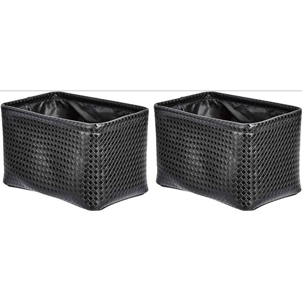 Amazon Basics Storage Bins - Metallic Black, 2-Pack