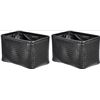 Image 1 : Amazon Basics Storage Bins - Metallic Black, 2-Pack