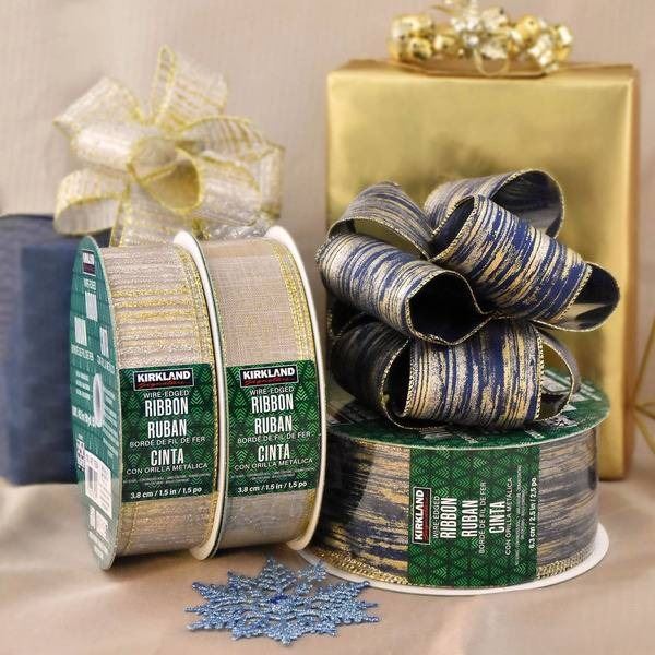 Kirkland Wire-Edged Ribbon, 50 Yards, Various Patterns, Item 175504
