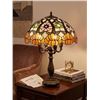 Image 1 : Stained Glass Lamp With Floral Design and Dual Bulb Capability