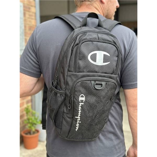 Champion Black Backpack with Multiple Compartments