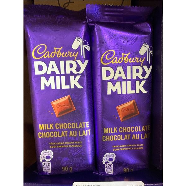 Cadbury Dairy Milk Milk Chocolate Bars, 90g Each, Lot of 12