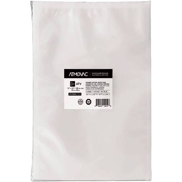 ATMO Vac ATVSB90-1014 10x14 inch Vacuum Chamber Bags, 3.5 mil, 90 per Pack