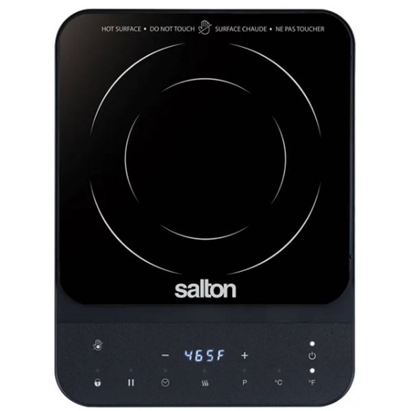 Salton Portable Induction Cooktop with Digital Display and 465F Temperature Setting