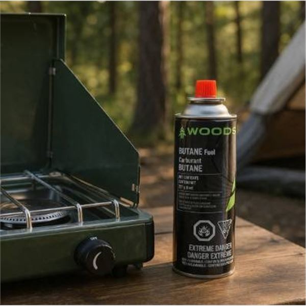 Woods Butane Fuel Canisters (12 x 700ml, Model 5316)