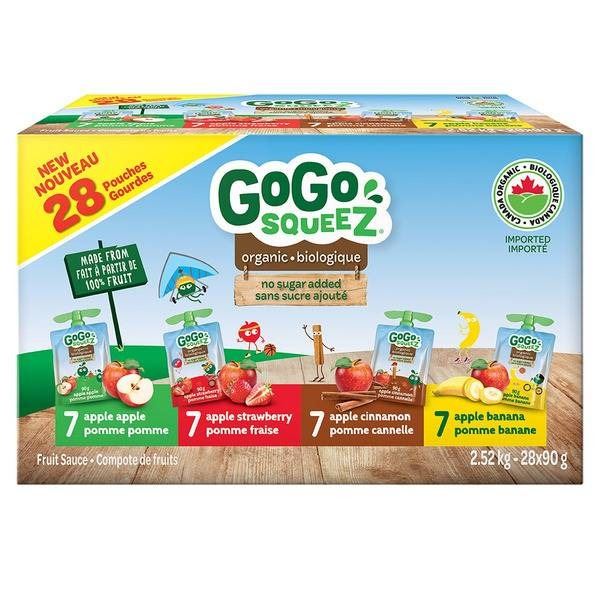 GoGo squeeZ Organic Applesauce, 2 x 28 Pouches
